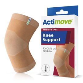 Actimove® ARTHRITIS CARE Knee Support - Light Compression Support and Therapeutic Warmth For Knee Arthritis - Heat-Retaining Ceramic Fibre Yarns - Beige, XLarge