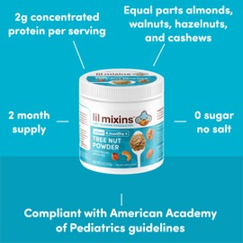 Lil Mixins Early Allergen Introduction, Tree Nut | Baby Stage 1-3, For Ages 4+ Mo., 8.5 Oz Jar, 4 Month Supply