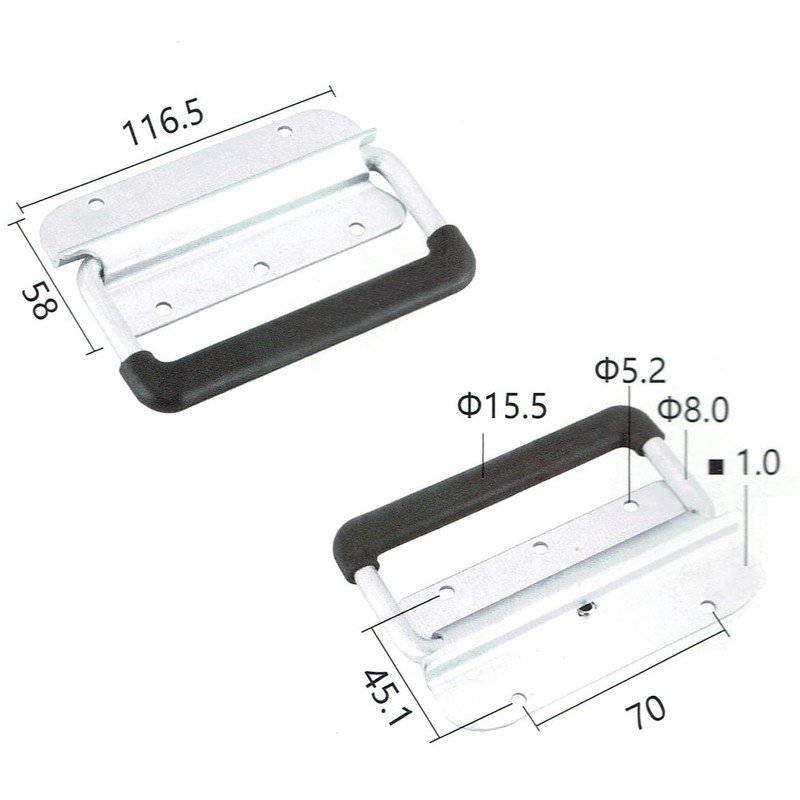 ingdaum® Crate Drop Handle (Pack of 2) Box Handle, Folding