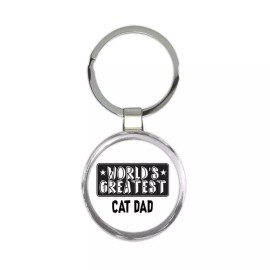 Gift Keychain : World Greatest CAT DAD Family Christmas Birthday Father