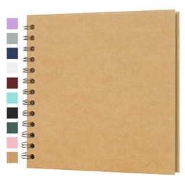 Scrapbook Album 7x7 Inches 40 Pages Hardcover Kraft Paper Photo Album Scrap Book Memory Book Blank DIY Scrapbook Albums for Boyfriend Wedding Baby Travel Anniversary Family, Yellow