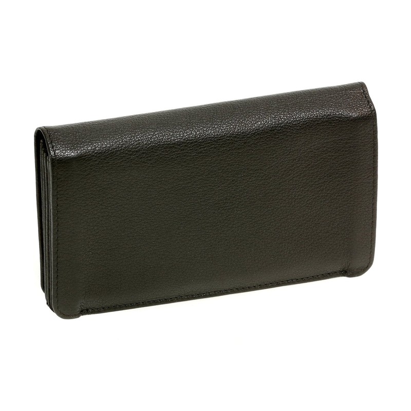 Biker Trucker Wallet Long Format Genuine Leather Black, black