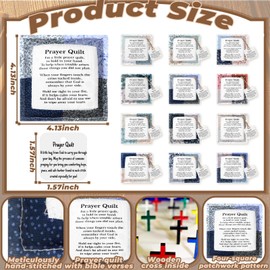 FuWeave 24 Pack Pocket Prayer Quilts with Cross Inside Mini Christian Comfort Gifts for Women Moms Pastors Church Friends Encouragement and Faith Keepsake for Holiday Hospital Sympathy