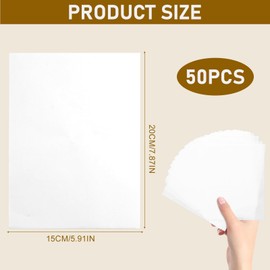 Pack of 50 Rosin Press Paper, 15 x 20 cm Baking Paper with Non-Stick Coating for Wax Concentrates, Heat Resistant Rosin Press Paper up to 250 °C, for Hot Pressing, Grilling and Crafts