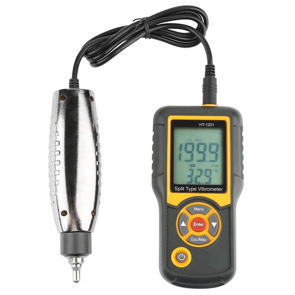Digital Vibration Meter, Acceleration, Speed, Displacement Measurement, Digital Precision Split Type Vibration Meter Tester with Instruction Manual for Machine Manufacturing, Power, Chemical Engineering, Space Flight