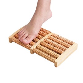 AGGICE Dual Wooden Foot Massager Roller,5 Row Wood Foot Roller Wood Care Massage, Stress Relief Tool, Relax Relief Practical Spa Gift for Men Women