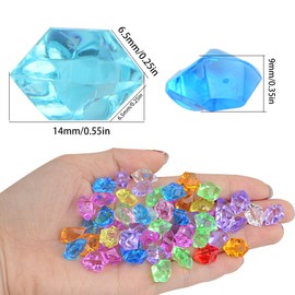 600 Pieces Colorful Acrylic Ice Cubes Crystals Fake Ice Rock Small Crushed Ice Rocks Mini Fake Diamonds Plastic Gems for Vases Fillers Arts Crafts Home Party Decoration