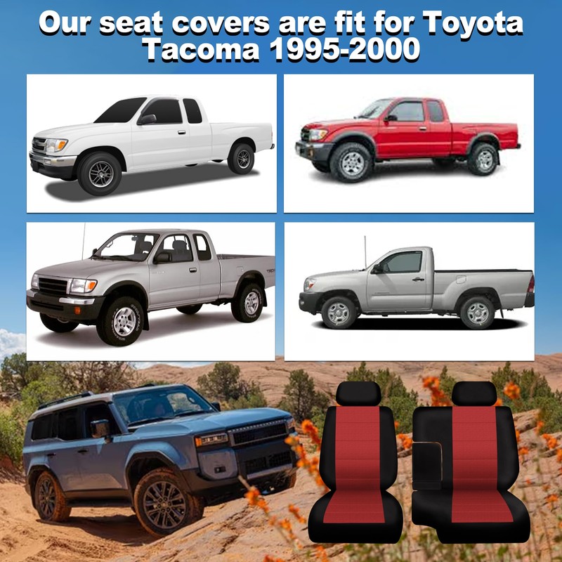 runfider Front 60/40 Bench Seat Covers for Toyota Tacoma 1995-2000