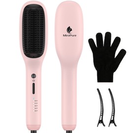 MiroPure Hair Straightener Brush Straightening Curler Hot Comb Electric 5 Heat Settings