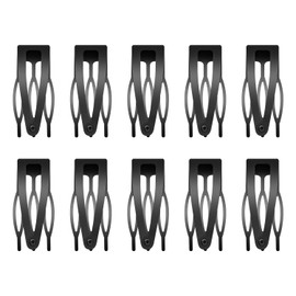 Sightor 10 Pcs Double Grip Hair Clips, Sightor Metal Snap Hair Clips Hair Barrettes for Women Hair Making Salon Supplies Hair Accessories (Black)
