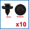 A ABSOPRO 10 Plastic Bumper Fender Flare Fastener Rivet 8mm