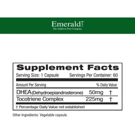 DHEA Natural 50 mg – Emerald Labs – Vitalidad Hormonal en Presentación de 60 Cápsulas Veganas