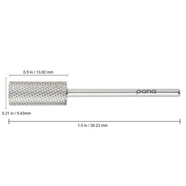 PANA Nail Carbide Cylinder Bit - Two Way Rotate use for Both Left and Right Handed - Fast remove Acrylic or Hard Gel - 3/32" Shank - Manicure, Nail Art, Drill Machine (Fine, Silver)