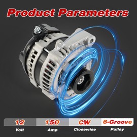 Dilomber Alternator 12V 150A Fit for Jaguar F-Pace 17-22, F-Type 14-19, XE 2017-2019, XF 11-20, For Land Rover LR4 10-13, Range Rover 10-12, Range Rover Sport 10-13#Replace 1042105360