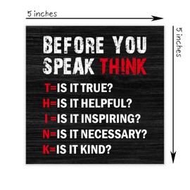 Motivational Desk Decoration, ‘Think Before You Speak’, Wooden Box Sign, Gifts for Friends, Colleagues, Inspirational Gifts, Home, Office, Library Decor, Back-to-school Season, Labor Day Gifts. (022)
