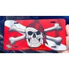 Salty Bones Skull and Crossbones on Dive Flag License Plate
