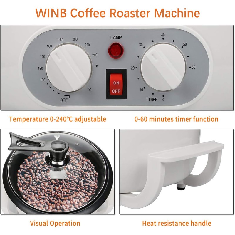 WINB Coffee Roaster Machine for Home Use, 110V Household Electric