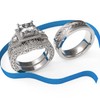 3pc Couples Wedding Ring Sets His And Hers Women Sterling