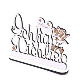 Decorative Stand Mama Ich hab Dich lieb - Sign for Standing - Engraved Lettering 20 x 15 cm