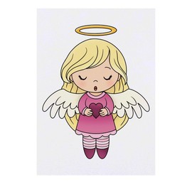 'Singing Angel Girl' Temporary Tattoo - Water Resistant, Skin-Safe, Non-Toxic Transfer (TO00080511)