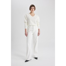 DeFacto Women's T-Shirt, ecru