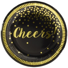 Kate Aspen 28334BG Gold Foil Cheers Paper Plates (Set of 8)