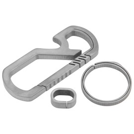 Outdoor MultiFunctional Titanium Alloy Keychains Clip Bottle Opener Keyring Holder(Gray )