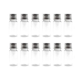 12Pcs 10ml/20ml Empty Refillable Clear Plastic Bottle with Aluminum Screw Cap Travel Small Container (10 ML)