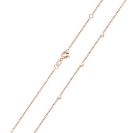 MATERIA by Matthias Wagner Women's Heart Necklace 925 Silver Choker Necklace in Silver or Gold-Plated 42-45 cm, Sterling Silver