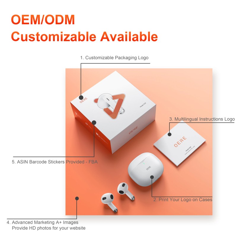 QERE E28 TWS Bluetooth 5.3 Wireless Earbuds 60ms Low Latency