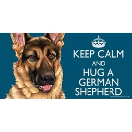 KEEP CALM AND HUG A GERMAN SHEPHERD Color Car Fridge Dog Magnet 4x8 Waterproof