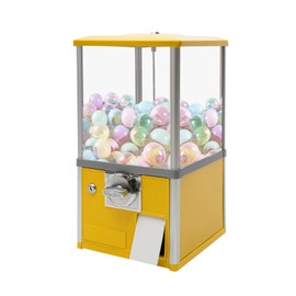 Vending Machine Gumball Machine 3-5.5Cm Capsule Toys Gumball Candy Bulk with Removable Canisters Dispenser Coin Operated Gumball Bank 800Coins Bank Capacity for Retail Store (Yellow)