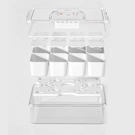 Bivpreom Snackle Box Container With Ice Pack，Chilled Serving Tray，Snackle Box With Ice Pack & Lid & 8 Compartments
