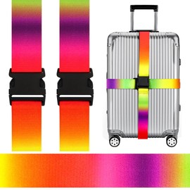 Gutsdoor Adjustable Travel Luggage Straps Suitcase Belt Colorful Luggage Packing Accessories 1.96 in W x 6.4 ft L(2 Pack)