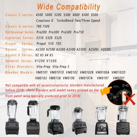 EastFune for Vitamix Blenders 64oz Stainless Steel Container, replace 5200 E310 Pro 750 A3500 X4 etc, compatible with Classic/Explorian/Professional/Ascent/Propel Series Pitcher Jar Cup