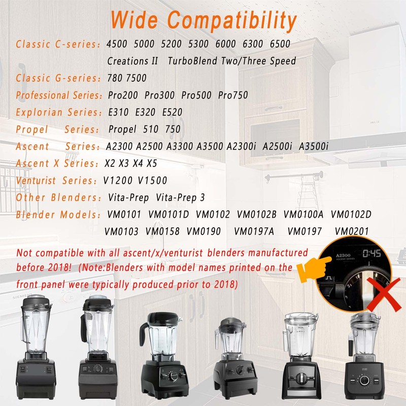 EastFune for Vitamix Blenders 64oz Stainless Steel Container, replace 5200
