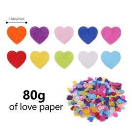AMSGANK 80g Papier Herz Konfetti, 6000+ Stück 2.5cm Mehrfarbig Herzen Streudeko Tischdeko Papier Confetti für Valentinstag Geburtstag Hochzeit Party Feier Dekoration (Bunt)