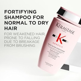 KÉRASTASE Bain Nutri-Fortifiant Genesis | Shampoo Fortalecedor Anticaída para Cabello Seco y Debilitado | Limpia Delicadamente, Elimina las Impurezas, Previene la Caída Causada por Fragilidad y Fortalece
