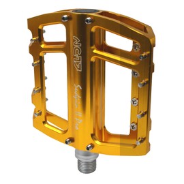 NC-17 Sudpin II Pro Aluminium Platform Pedals Cycling Pedals MTB/Mountain Bike/BMX Pedal Two Ball Bearings + Cr-Mo Axle/Includes Replacement Zpins, Pedalen Sudpin II Pro, Gold