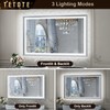 TETOTE LED Bathroom Mirror with Lights Brushed Nickel Metal Framed