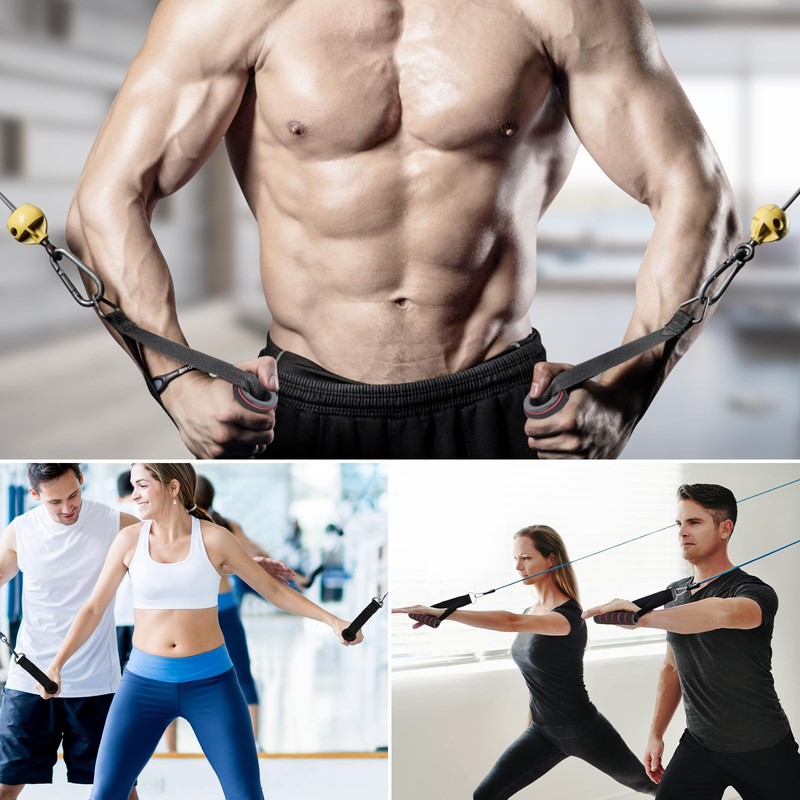 2Pcs Resistance Band Handles, Ergonomic Pull Up Handles Cable Machine