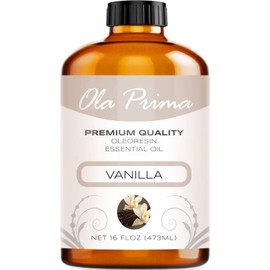 Ola Prima Vanilla Essential Oil 16oz – Therapeutic Grade Big Bottle for Aromatherapy, Diffuser & Candle Making, Vanilla Candle Scent - Essential Oils
