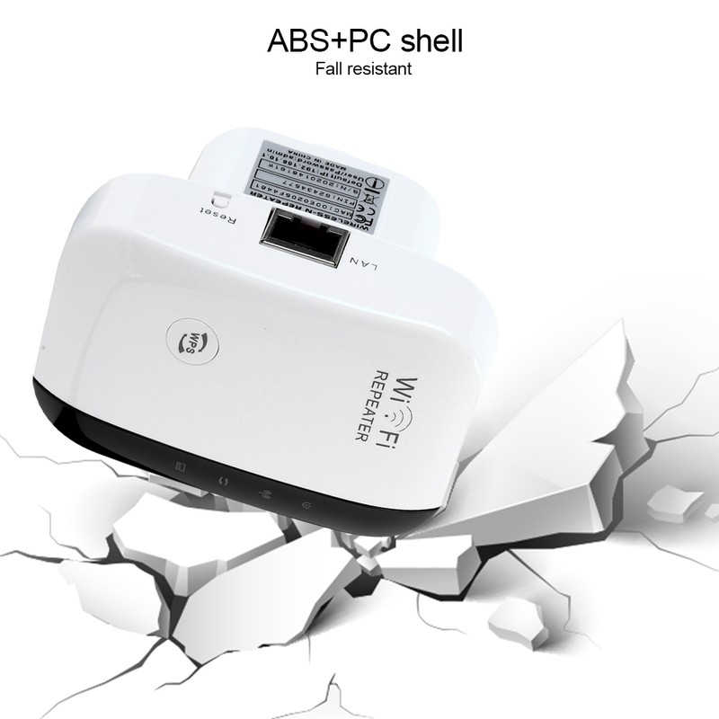 Repeater WiFi Signal Amplifier 300M Ethernet Port Wall‑Mount White for