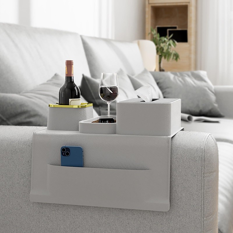Elegauit Couch Cup Holder Tray, Silicone Sofa Armrest Drink Holder,