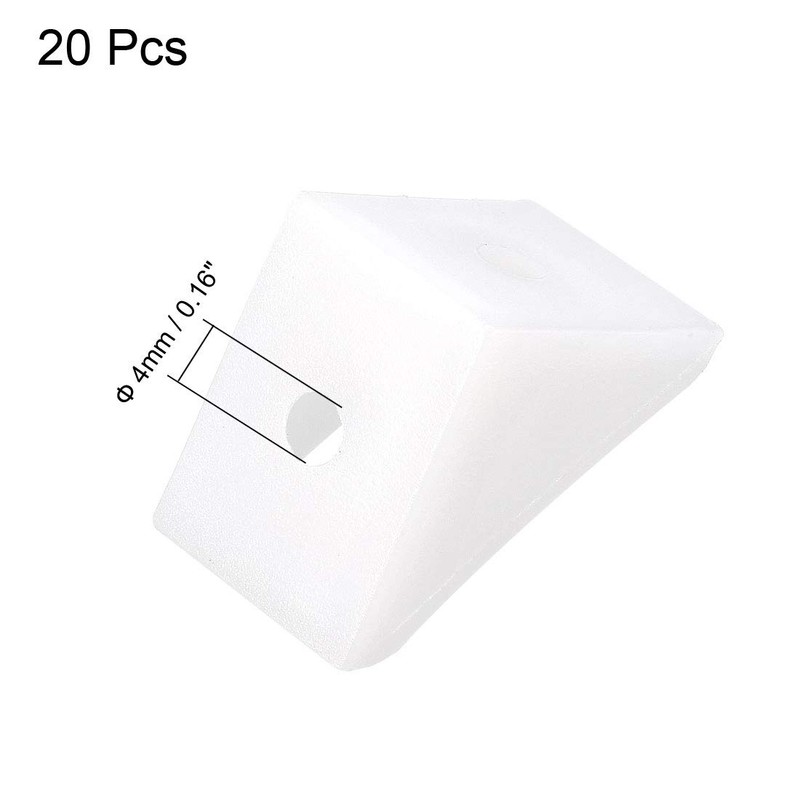 sourcing map Shelf Cabinet Door 90 Degree Plastic Corner Braces