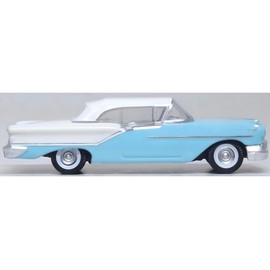 Oxford Diecast 1957 88 Convertible (Top-Up) Banff Blue and Alcan White with White 1/87 (HO) Scale Diecast Model Car 87OC57002