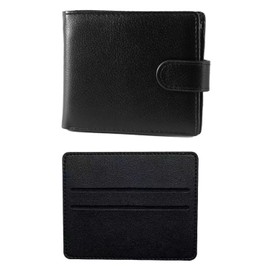 1 Short Wallet and 1 ID Card Holder, Multifunctional Wallet, Men's Wallet, PU Leather Wallet, Men's Fashion Purse, black, Modern