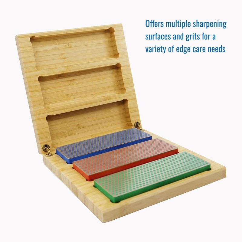 DMT W6EFC Deluxe Diamond Whetstone Knife Sharpening Kit with Wood