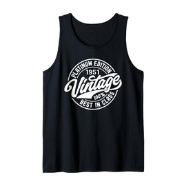 Born in 1951 Platinum Edition Simple Vintage Birthday Gifts Tank Top