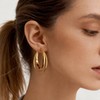 Colkiow Gold Double Hoop 925 Sterling Silver Posts Statement Earrings